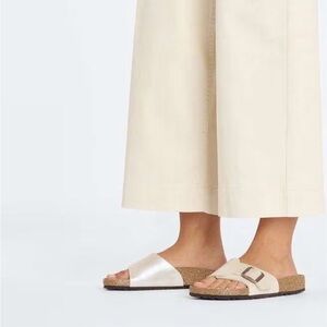 Birkenstock Beige and Silver Sandals